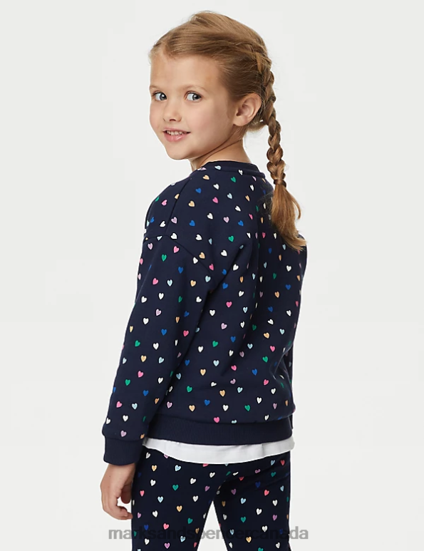 Kids Indigo Clothing Marks & Spencer Cotton Rich Heart Sweatshirt 20VTD8806 - Marks and Spencer outlet
