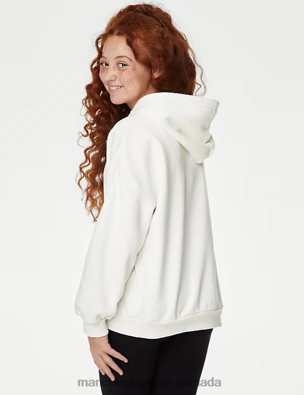 Kids Ivory Clothing Marks & Spencer Cotton Rich Hoodie 20VTD8945 - Marks and Spencer Canada locations