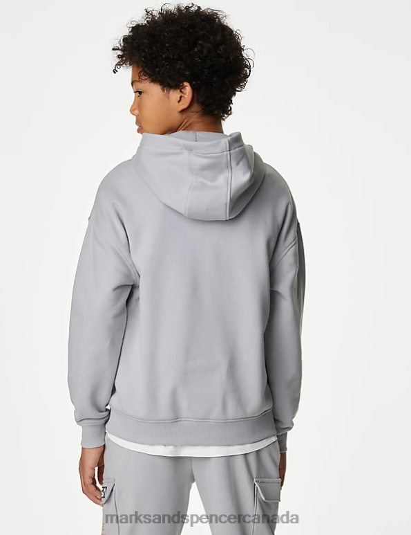 Marks and Spencer sale - Kids Light Grey Clothing Marks & Spencer Cotton Rich NASA Hoodie 20VTD8385