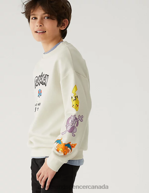 Marks and Spencer near me - Kids Stone Clothing Marks & Spencer Cotton Rich Pokemon Sweatshirt 20VTD8281