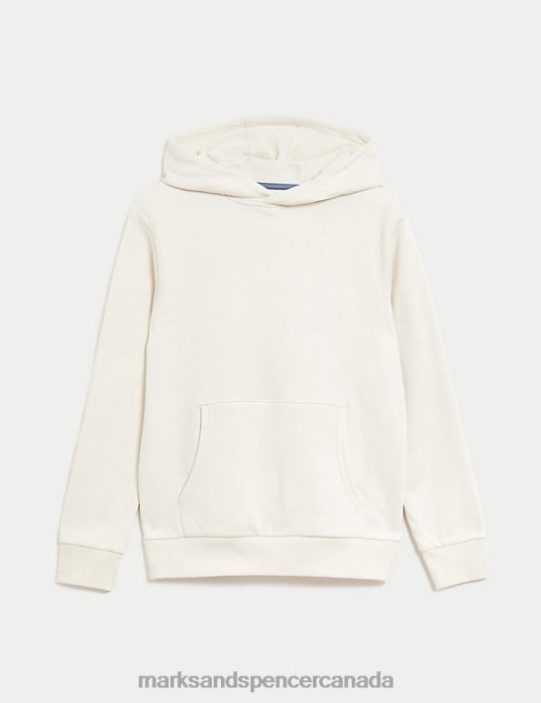 Marks and Spencer near me - Kids White Clothing Marks & Spencer Cotton Rich Plain Hoodie 20VTD8662