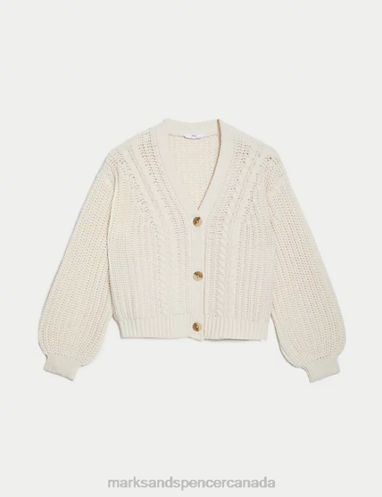 Marks and Spencer Canada - Marks & Spencer Kids Cable Knit Cardigan Clothing Ivory 20VTD9125