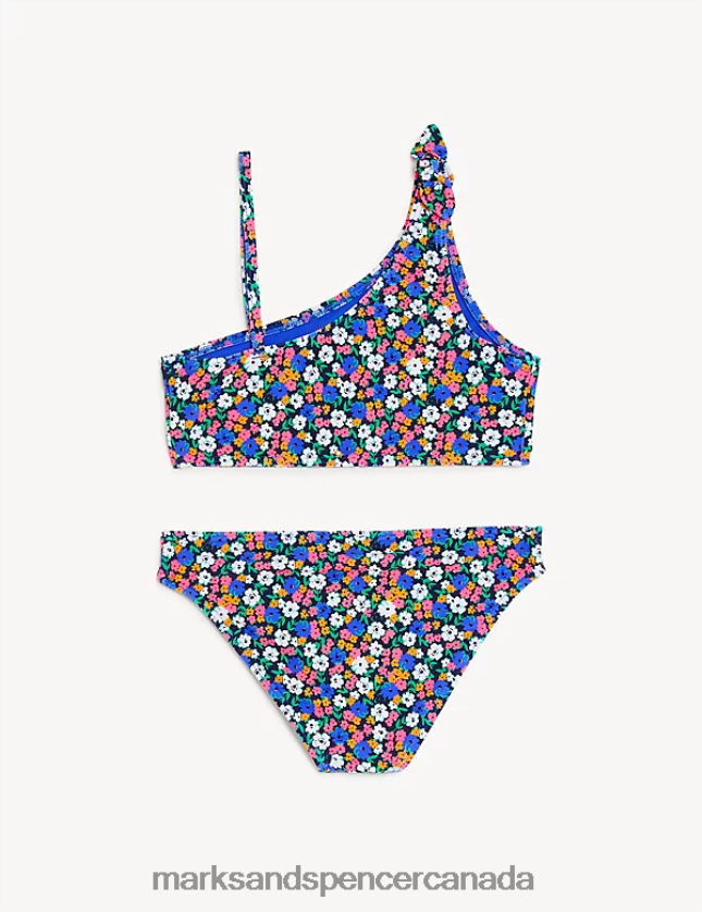 Marks and Spencer near me - Clothing 20VTD9388 Multi Kids Marks & Spencer Floral One Shoulder Bikini
