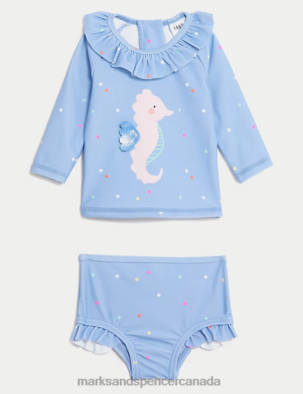 Marks and Spencer near me - Kids Blue Mix Clothing Marks & Spencer 2pc Seahorse Swim Set 20VTD7706
