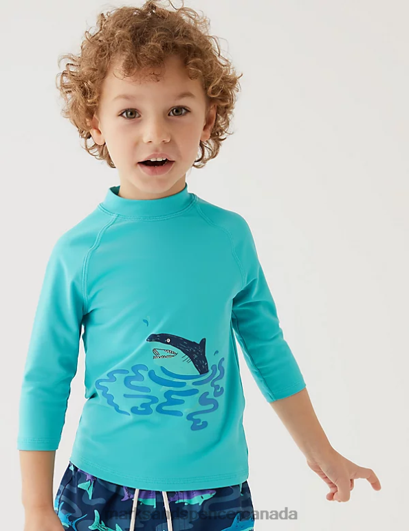 Kids Blue Mix Clothing Marks & Spencer 2pc Shark Swim Set 20VTD8154 - Marks and Spencer outlet