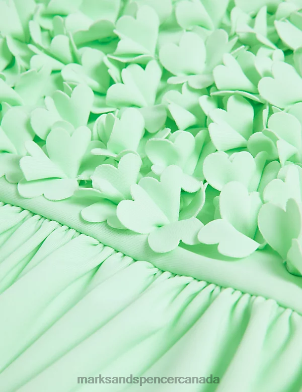 Kids Green Clothing Marks & Spencer Floral Ruffle Swimsuit 20VTD7743 - Marks and Spencer outlet