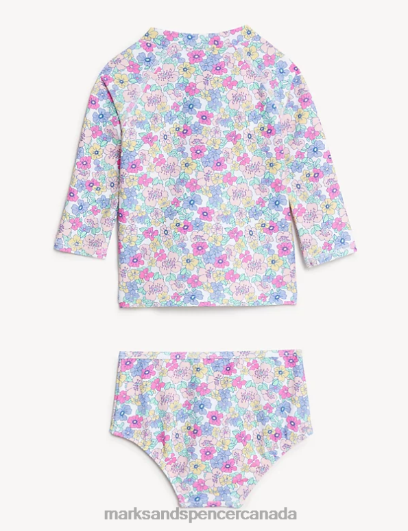 Marks and Spencer Canada - Kids Multi Clothing Marks & Spencer 2pc Floral Swim Set 20VTD7692