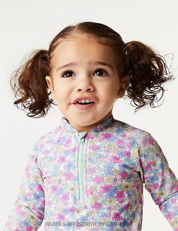 Marks and Spencer Canada - Kids Multi Clothing Marks & Spencer 2pc Floral Swim Set 20VTD7692