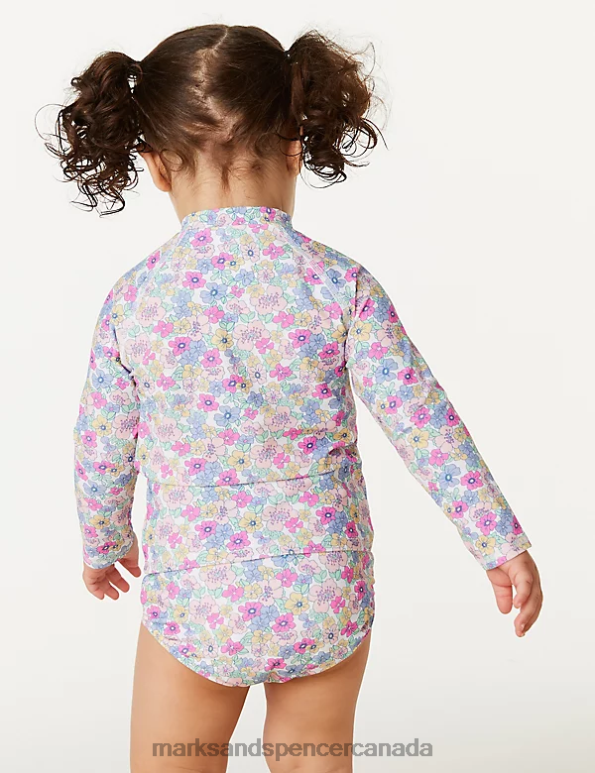 Marks and Spencer Canada - Kids Multi Clothing Marks & Spencer 2pc Floral Swim Set 20VTD7692