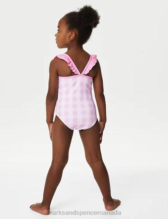 Marks & Spencer Kids Gingham Ice Cream Swimsuit Clothing Pink Mix 20VTD9134 - Marks and Spencer outlet