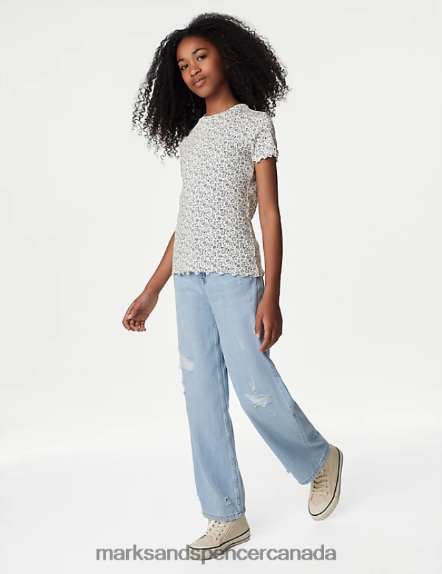 Marks and Spencer Canada - Clothing 20VTD9219 Multi Kids Marks & Spencer 4pk Cotton Rich Ribbed T-Shirts