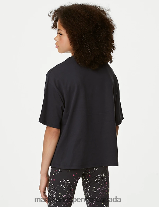 Clothing 20VTD9309 Charcoal Kids Marks & Spencer Pure Cotton Slogan T-Shirt - Marks and Spencer outlet