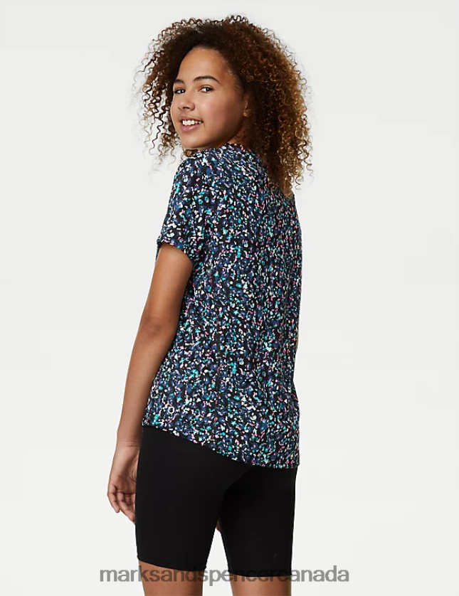 Marks and Spencer Canada - Clothing 20VTD9577 Black Mix Kids Marks & Spencer Printed Sports T-Shirt