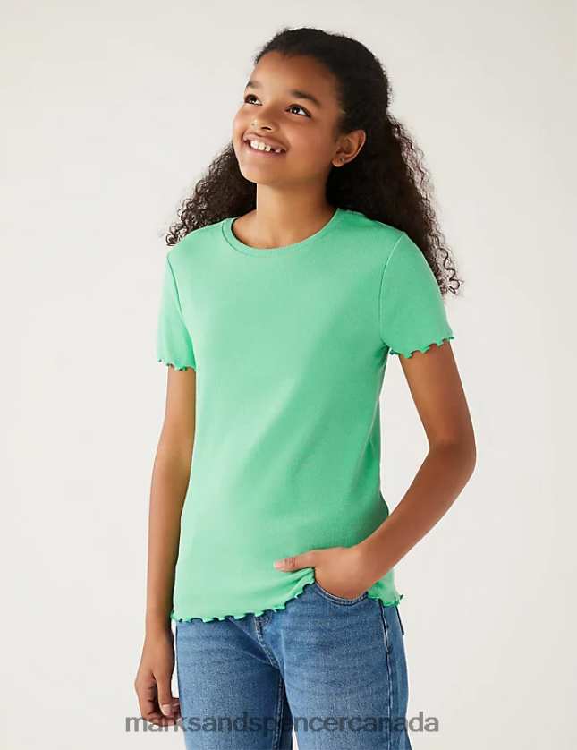 Clothing 20VTD9724 Multi Kids Marks & Spencer 4pk Cotton Rich Plain & Floral T-Shirts - Marks and Spencer online