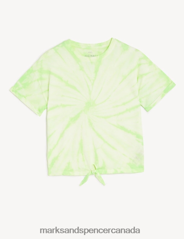 Clothing 20VTD9737 Green Mix Kids Marks & Spencer Pure Cotton Tie Dye T-Shirt - Marks and Spencer Canada locations