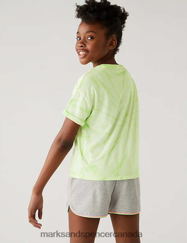 Clothing 20VTD9737 Green Mix Kids Marks & Spencer Pure Cotton Tie Dye T-Shirt - Marks and Spencer Canada locations