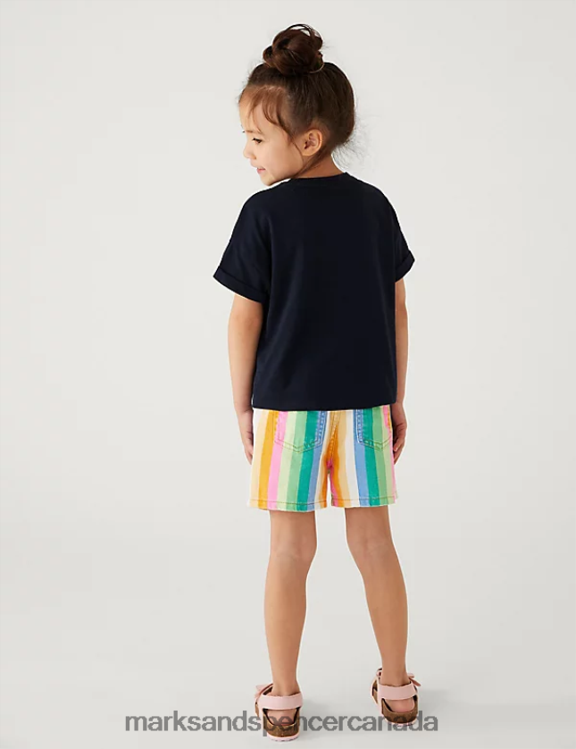 Marks and Spencer Canada - Clothing 20VTD9747 Navy Kids Marks & Spencer Pure Cotton Sequin Fruit T-Shirt