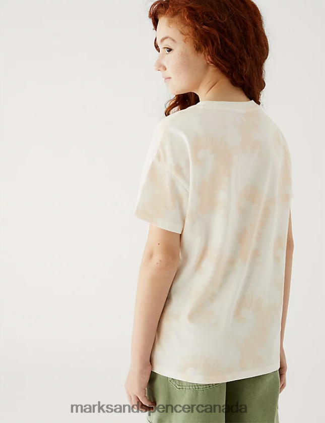 Marks and Spencer sale - Clothing 20VTD9894 Ivory Kids Marks & Spencer Pure Cotton Tie Dye Butterfly T-Shirt