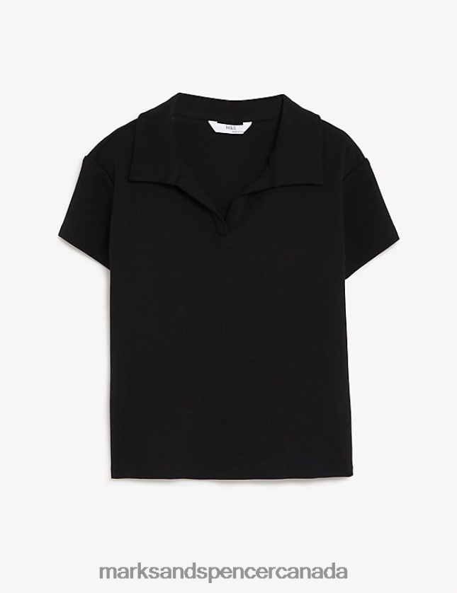 Marks and Spencer near me - Clothing 20VTD9966 Black Kids Marks & Spencer Cotton Rich Ribbed T-Shirt