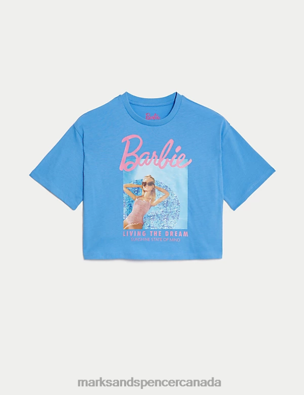 Marks and Spencer near me - Kids Blue Clothing Marks & Spencer Pure Cotton Barbie T-Shirt 20VTD8938