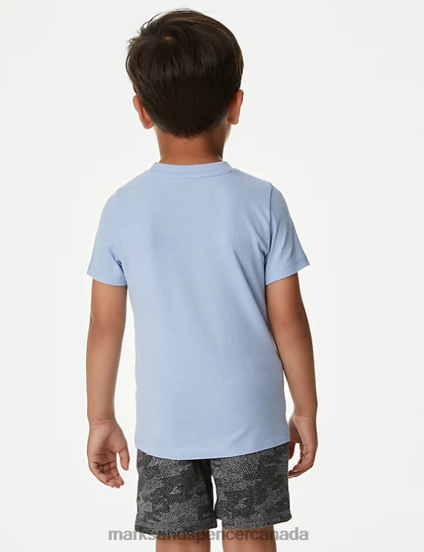 Marks and Spencer sale - Kids Blue Clothing Marks & Spencer Pure Cotton Born To Skate T-Shirt 20VTD8321