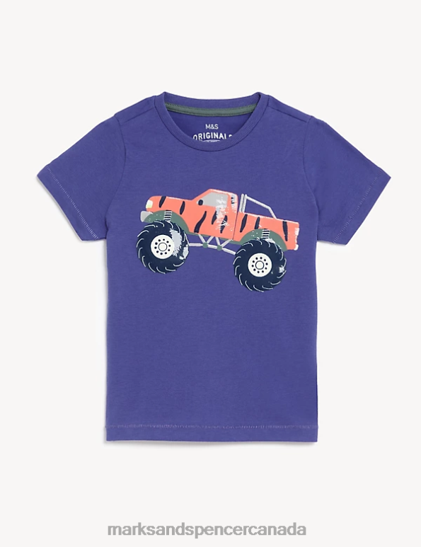 Marks and Spencer near me - Kids Blue Clothing Marks & Spencer Pure Cotton Monster Truck T-Shirt 20VTD8089