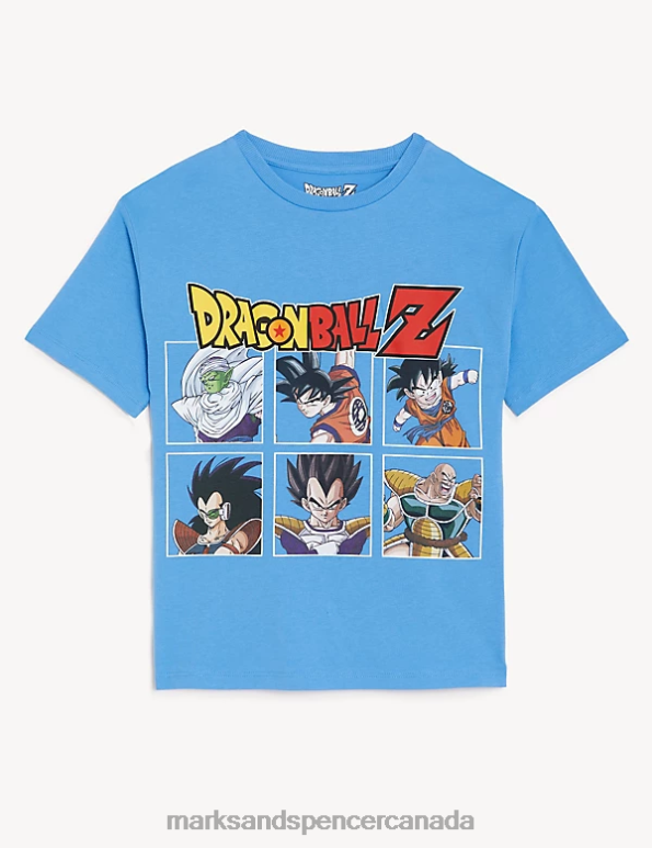 Kids Blue Mix Clothing Marks & Spencer Pure Cotton Dragon Ball Z T-Shirt 20VTD8642 - Marks and Spencer Canada locations