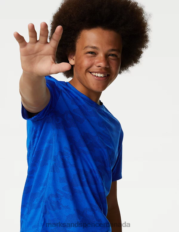 Marks and Spencer sale - Kids Cobalt Clothing Marks & Spencer Printed Sports T-Shirt 20VTD8207