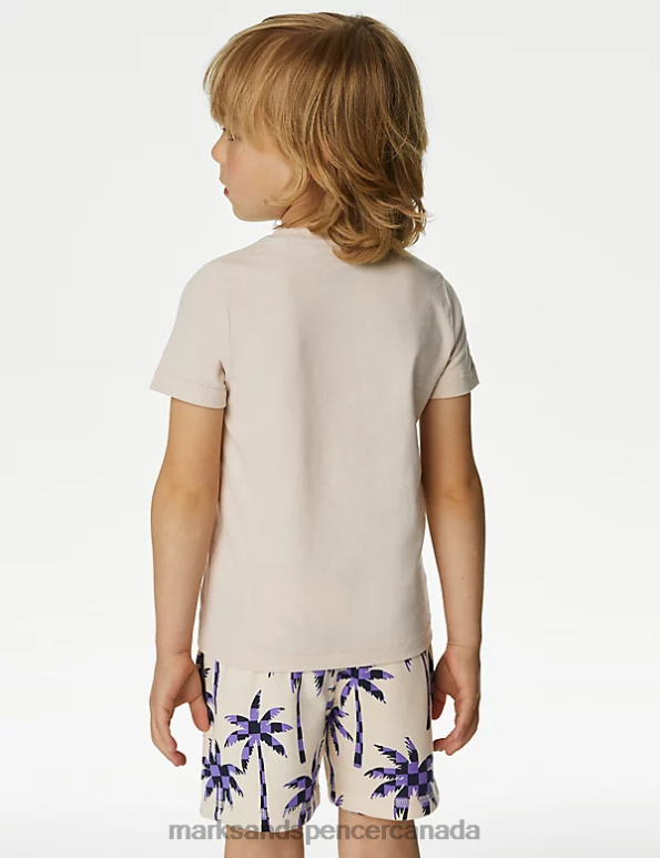 Marks and Spencer sale - Kids Cream Clothing Marks & Spencer Pure Cotton Palm Tree T-shirt 20VTD8280