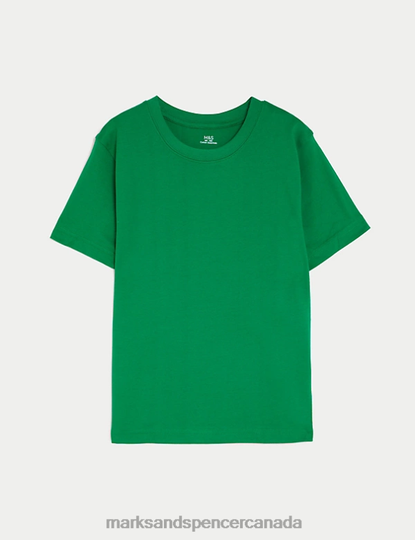 Kids Emerald Clothing Marks & Spencer Pure Cotton T-Shirt 20VTD8780 - Marks and Spencer online