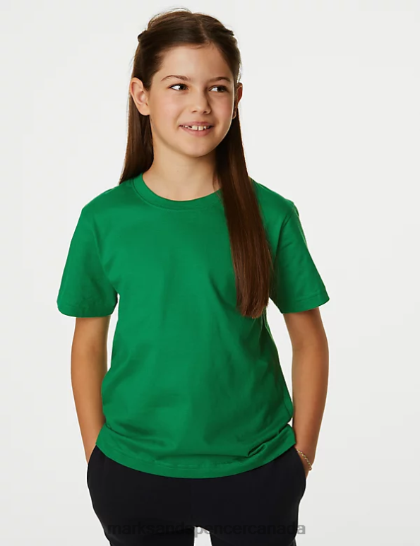 Kids Emerald Clothing Marks & Spencer Pure Cotton T-Shirt 20VTD8780 - Marks and Spencer online