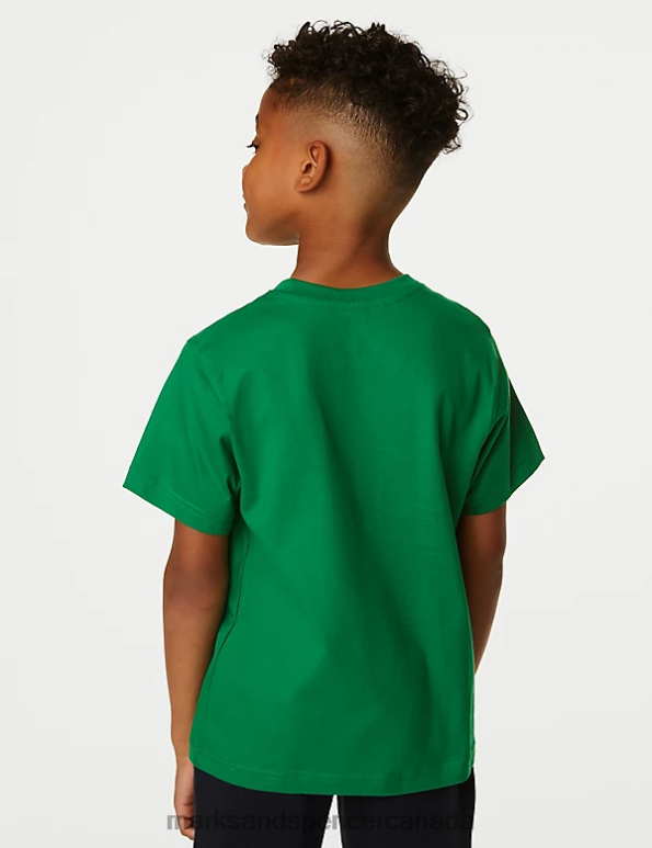 Kids Emerald Clothing Marks & Spencer Pure Cotton T-Shirt 20VTD8780 - Marks and Spencer online
