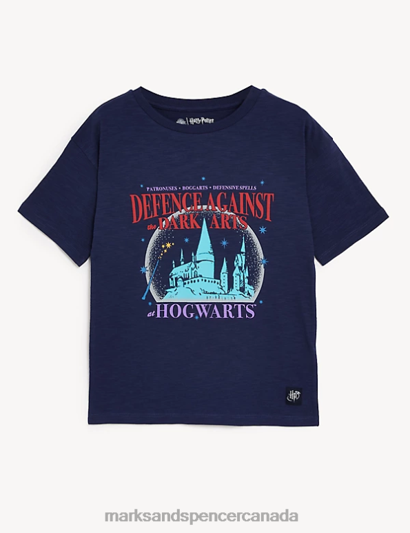 Kids Indigo Clothing Marks & Spencer Pure Cotton Harry Potter Dark Arts T-Shirt 20VTD8099 - Marks and Spencer Canada locations