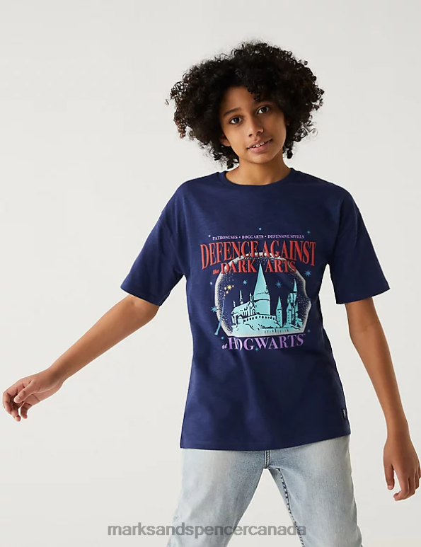 Kids Indigo Clothing Marks & Spencer Pure Cotton Harry Potter Dark Arts T-Shirt 20VTD8099 - Marks and Spencer Canada locations