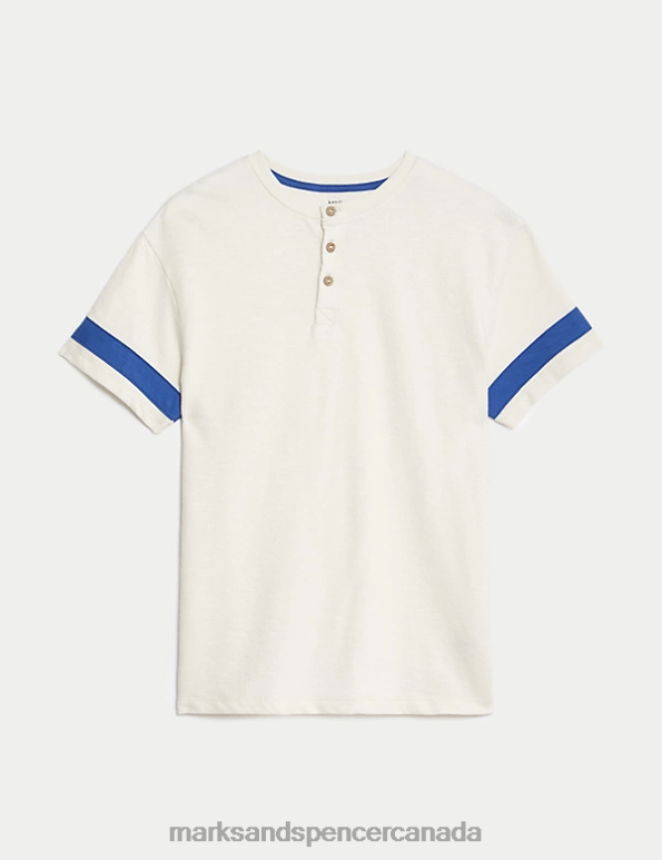 Kids Ivory Clothing Marks & Spencer Pure Cotton Textured T-Shirt 20VTD8147 - Marks and Spencer Canada locations