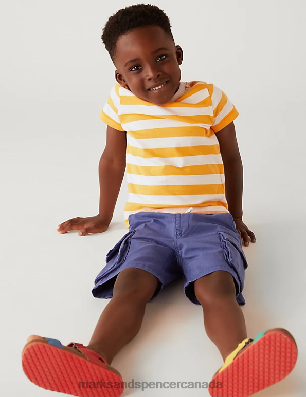 Kids Multi Clothing Marks & Spencer 3pk Cotton Rich Striped T-Shirts 20VTD8302 - Marks and Spencer Canada locations