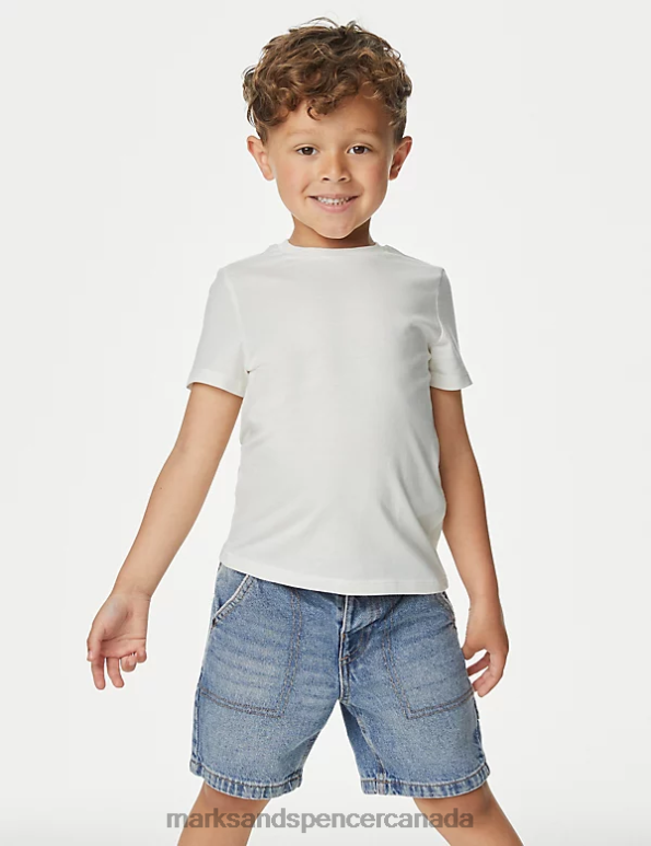 Kids Navy Clothing Marks & Spencer 2pc Pure Cotton Shirt & T-Shirt Set 20VTD8183 - Marks and Spencer online