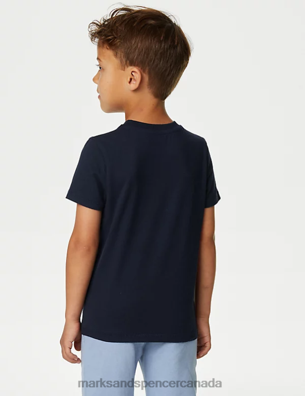 Kids Navy Clothing Marks & Spencer Pure Cotton Car T-Shirt 20VTD7826 - Marks and Spencer online