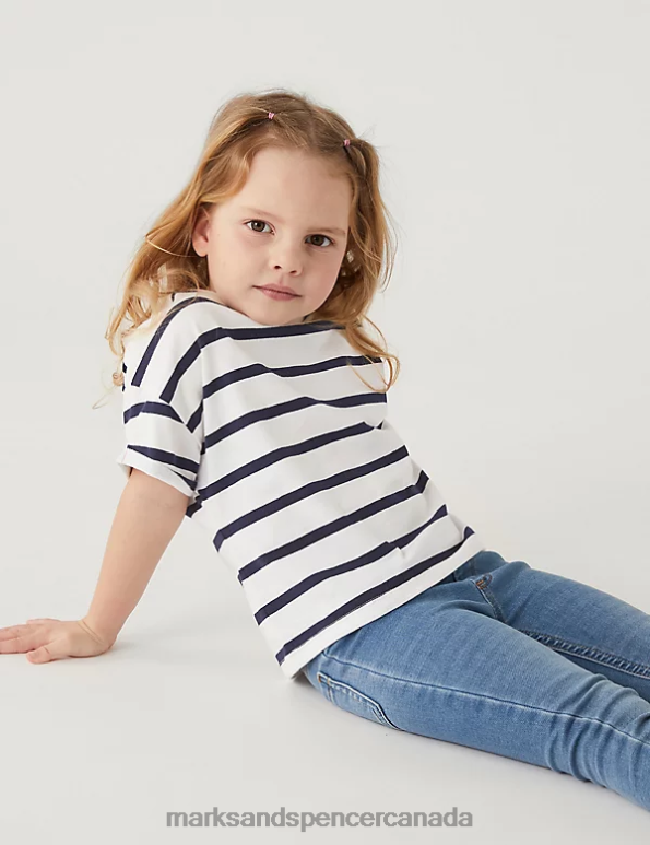 Marks and Spencer near me - Kids Pink Mix Clothing Marks & Spencer 3pk Pure Cotton Plain & Striped T-Shirts 20VTD8040