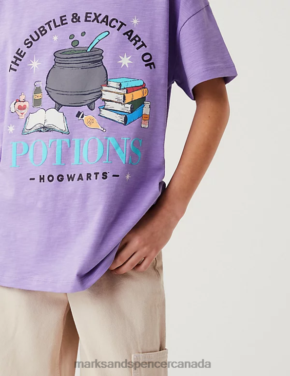 Marks and Spencer sale - Kids Purple Clothing Marks & Spencer Pure Cotton Harry Potter T-Shirt 20VTD8959