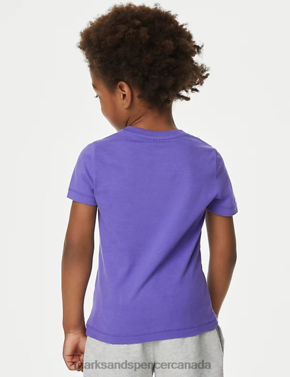 Marks and Spencer near me - Kids Purple Clothing Marks & Spencer Pure Cotton Slogan T-Shirt 20VTD8190