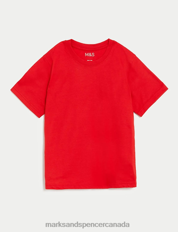 Marks and Spencer near me - Kids Red Clothing Marks & Spencer Pure Cotton School T-Shirt 20VTD7899