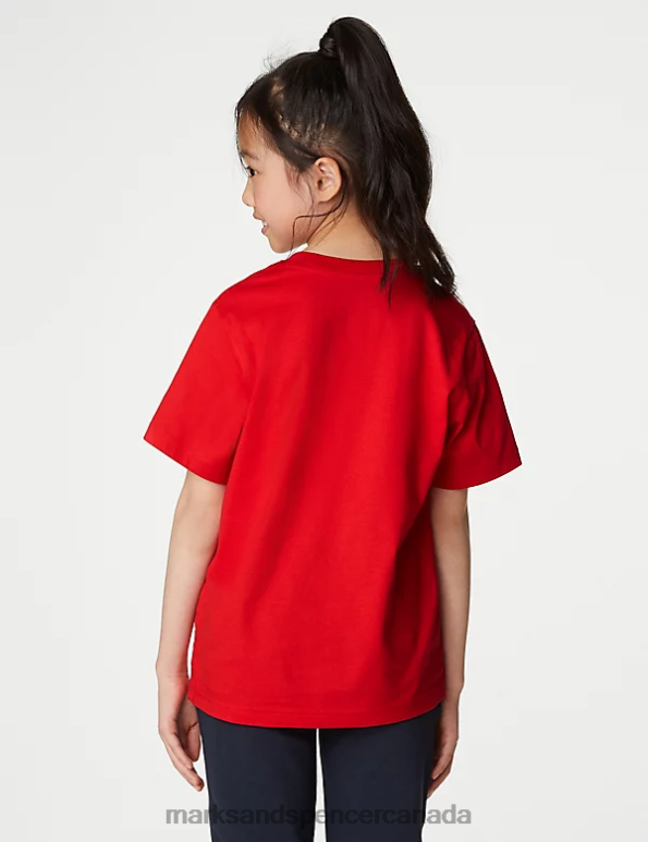 Marks and Spencer near me - Kids Red Clothing Marks & Spencer Pure Cotton School T-Shirt 20VTD7899