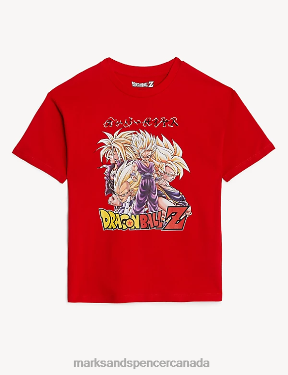 Kids Red Mix Clothing Marks & Spencer Pure Cotton Dragon Ball Z T-Shirt 20VTD8498 - Marks and Spencer Canada locations