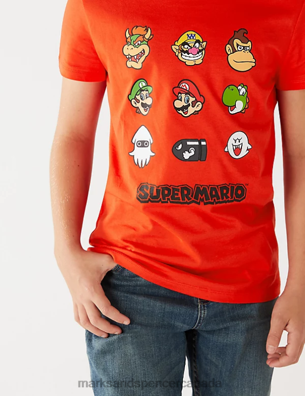 Marks and Spencer near me - Kids Red Mix Clothing Marks & Spencer Pure Cotton Super Mario T-Shirt 20VTD8011