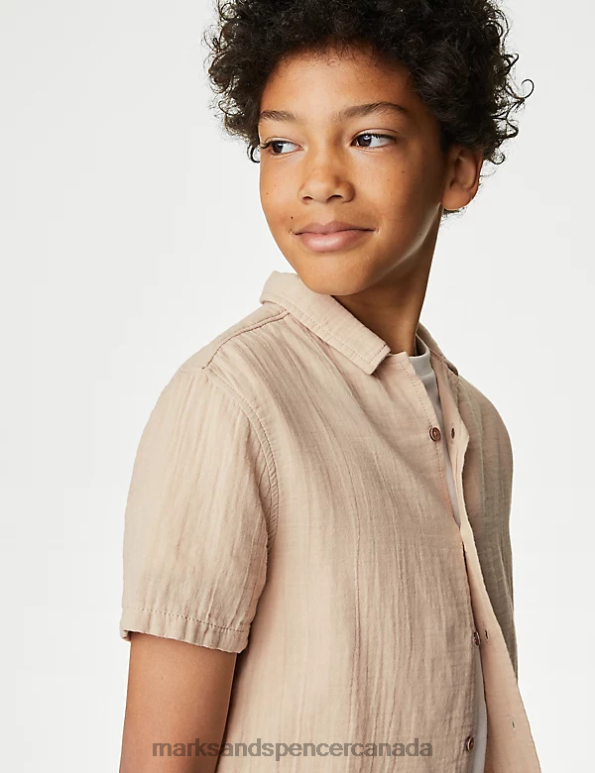 Kids Stone Clothing Marks & Spencer 2pc Pure Cotton Shirt & T-Shirt Set 20VTD8704 - Marks and Spencer Canada locations