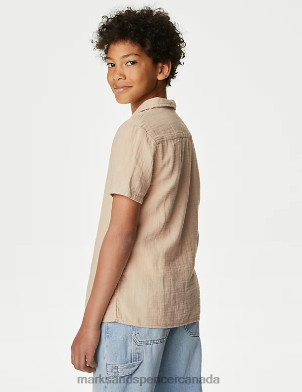 Kids Stone Clothing Marks & Spencer 2pc Pure Cotton Shirt & T-Shirt Set 20VTD8704 - Marks and Spencer Canada locations