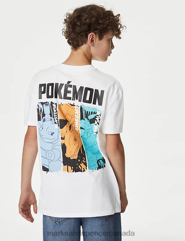 Marks and Spencer Canada - Kids White Mix Clothing Marks & Spencer Pure Cotton Pokemon T-Shirt 20VTD7958