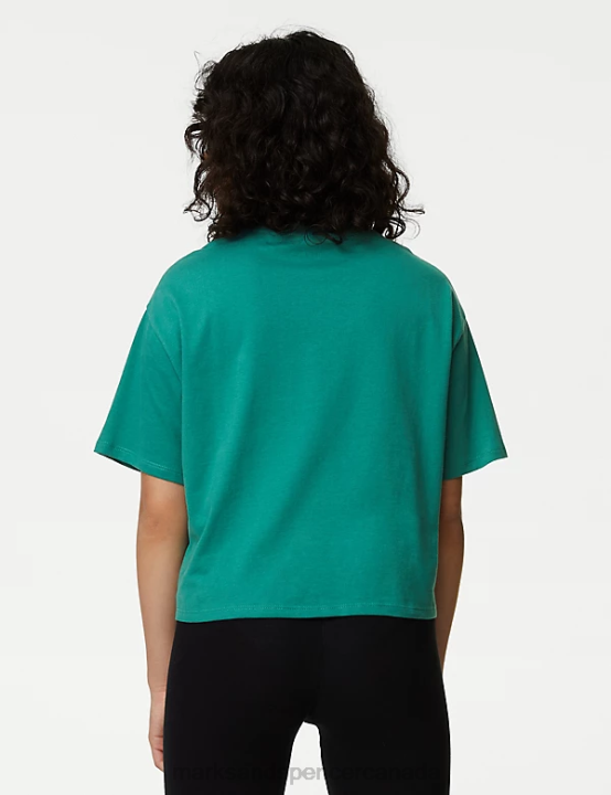 Marks and Spencer sale - Marks & Spencer Kids Pure Cotton Peace Graphic T-Shirt Clothing Green 20VTD9153