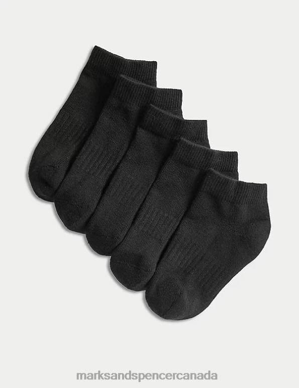 Kids Black Clothing Marks & Spencer 5pk of Cushioned Trainer Liners 20VTD8244 - Marks and Spencer Canada locations